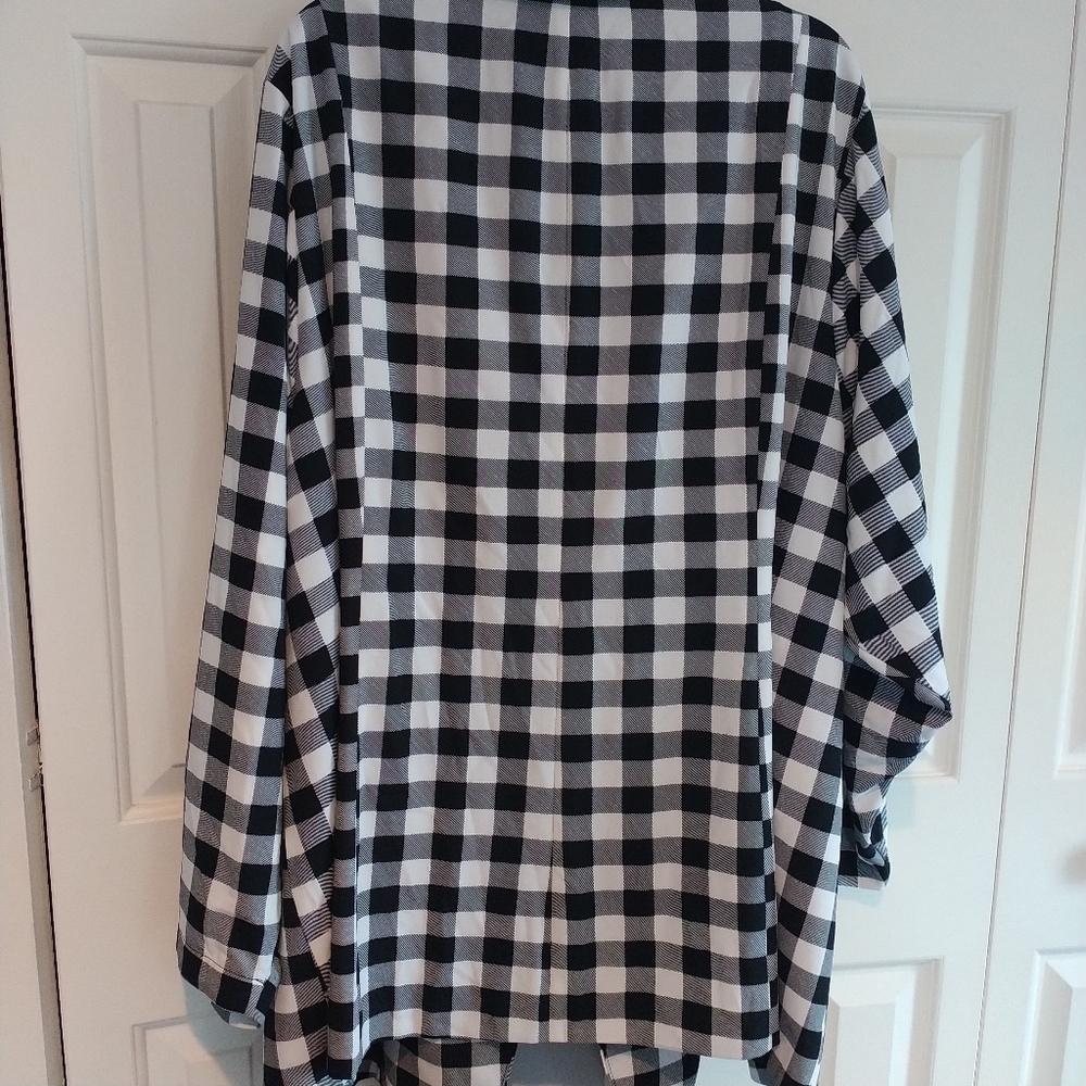 TORRID Studio Crepe Classic Shawl Collar Blazer Retro Gingham Torrid 6X US 30 - Picture 3 of 13